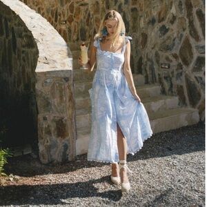 Juliet Dunn Exclusive Pastel Blue Palladio Tie Shoulder Dress